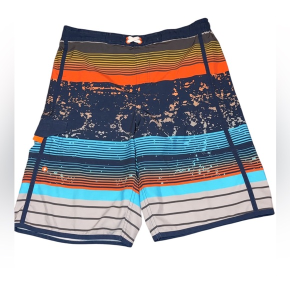 Mossimo Supply Co. Other - Mossimo Supply Co. Navy and Orange Striped Board Shorts Boys/youth Size 20